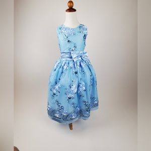 Blue girl party dress sz 8